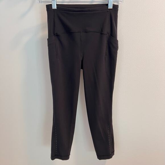 Lululemon Black Swift Speed High-Rise Crop 21" Size 4 - Picture 2 of 11